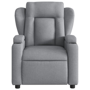 vidaXL Electric Massage Recliner Chair Light Gray Fabric-6