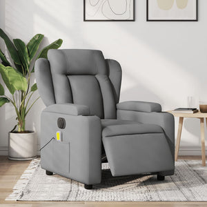 vidaXL Electric Massage Recliner Chair Light Gray Fabric-0