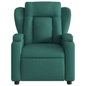 vidaXL Electric Massage Recliner Chair Dark Green Fabric-6