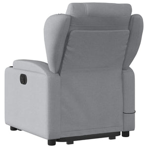 vidaXL Stand up Massage Recliner Chair Light Gray Fabric-2