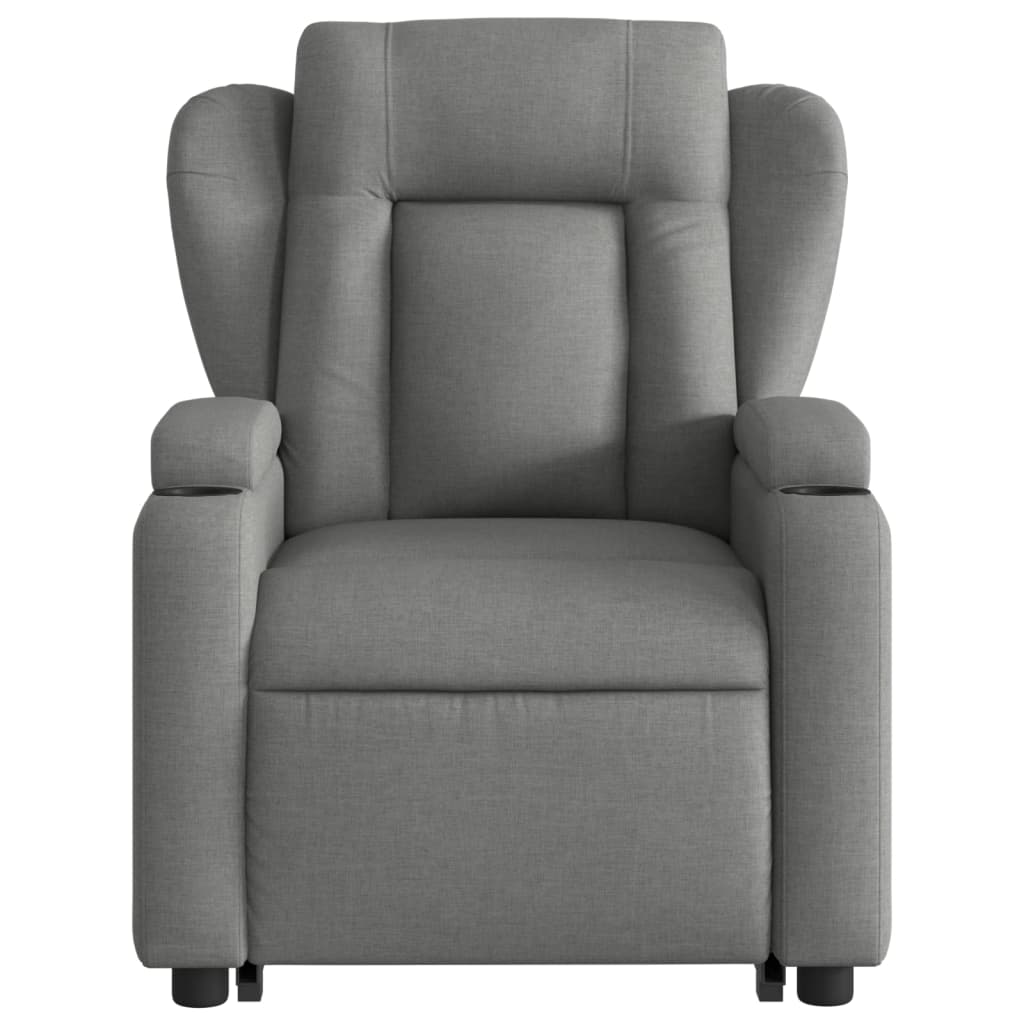 vidaXL Stand up Massage Recliner Chair Dark Gray Fabric-6