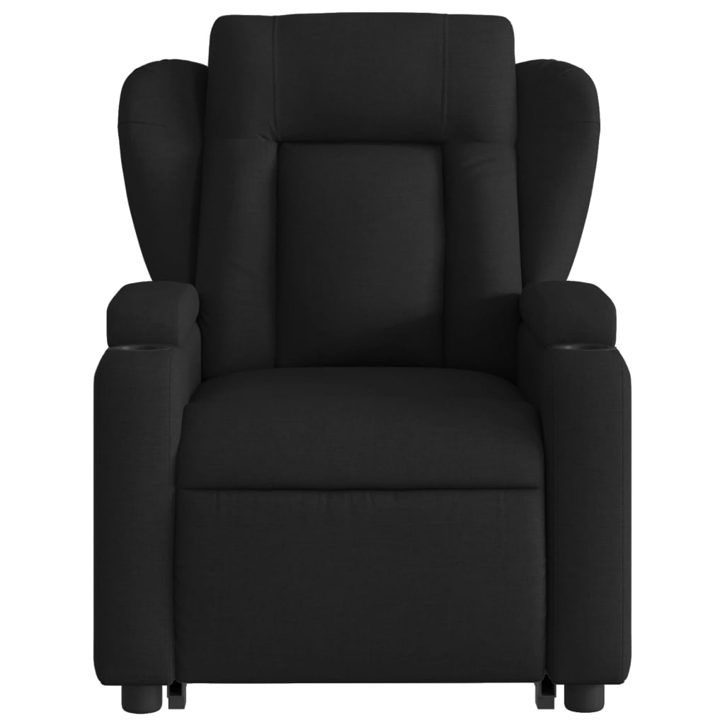 vidaXL Stand up Massage Recliner Chair Black Fabric-6