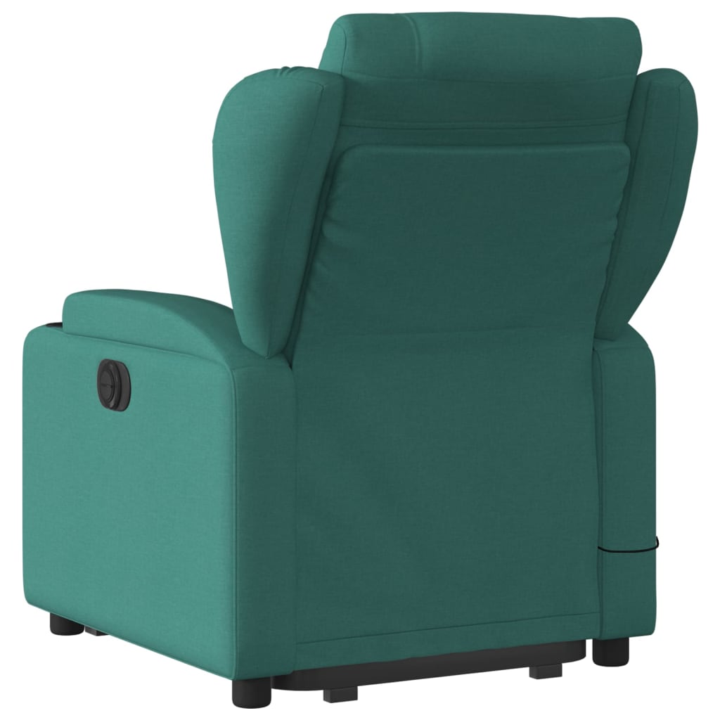 vidaXL Stand up Massage Recliner Chair Dark Green Fabric-2