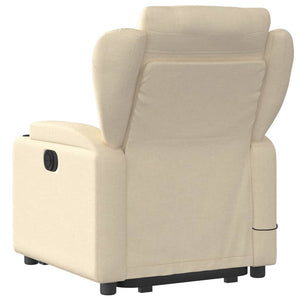 vidaXL Stand up Massage Recliner Chair Cream Fabric-2