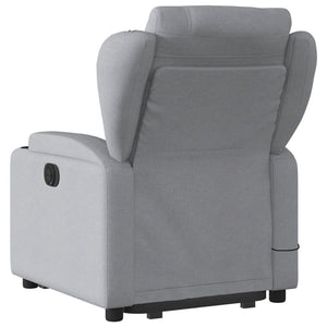 vidaXL Electric Stand up Massage Recliner Chair Light Gray Fabric-2