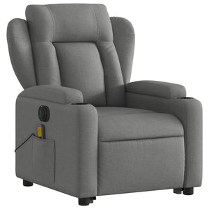 vidaXL Electric Stand up Massage Recliner Chair Dark Gray Fabric-1