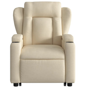 vidaXL Electric Stand up Massage Recliner Chair Cream Fabric-6