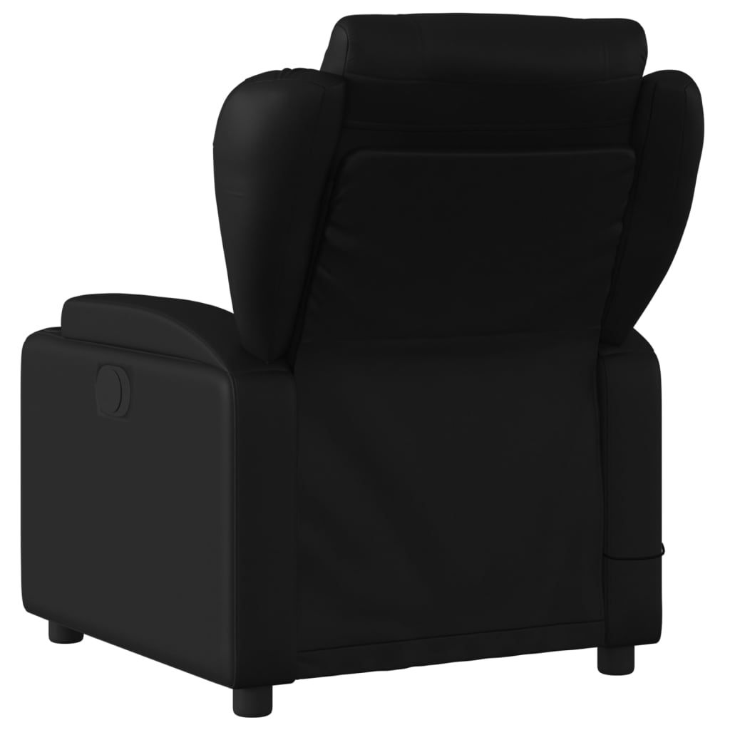 vidaXL Massage Recliner Chair Black Faux Leather-2