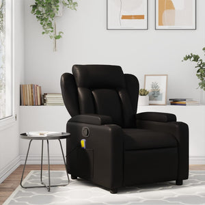 vidaXL Massage Recliner Chair Black Faux Leather-0