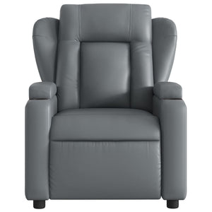 vidaXL Massage Recliner Chair Gray Faux Leather-5