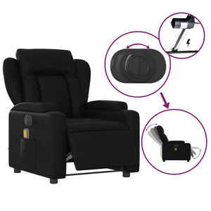 vidaXL Electric Massage Recliner Chair Black Faux Leather-3