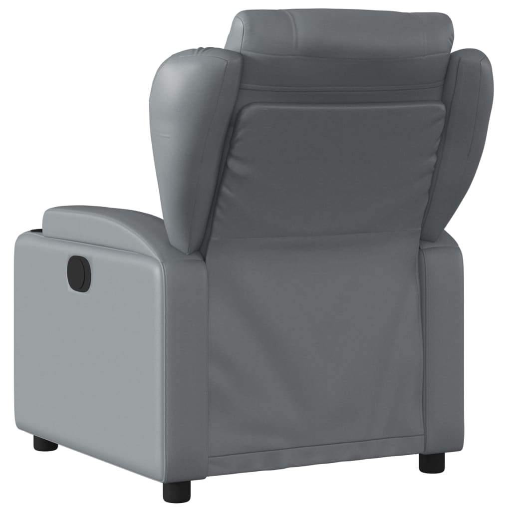 vidaXL Electric Massage Recliner Chair Gray Faux Leather-1