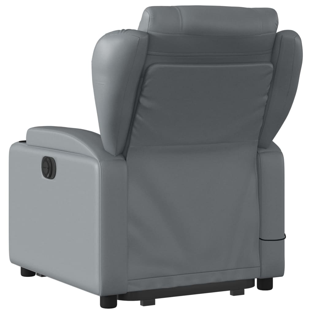 vidaXL Stand up Massage Recliner Chair Gray Faux Leather-2