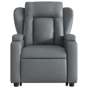 vidaXL Stand up Massage Recliner Chair Gray Faux Leather-6