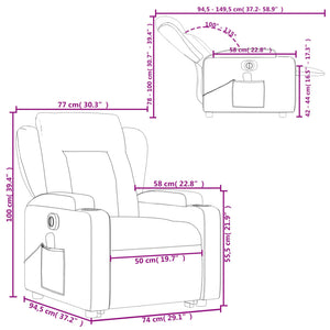 vidaXL Electric Stand up Massage Recliner Chair Cream Faux Leather-8