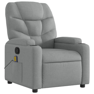 vidaXL Massage Recliner Chair Light Gray Fabric-5