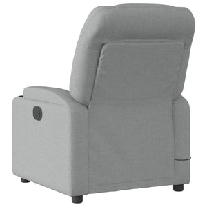 vidaXL Massage Recliner Chair Light Gray Fabric-6