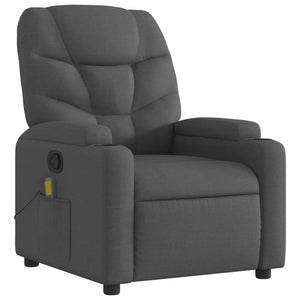 vidaXL Massage Recliner Chair Dark Gray Fabric-0