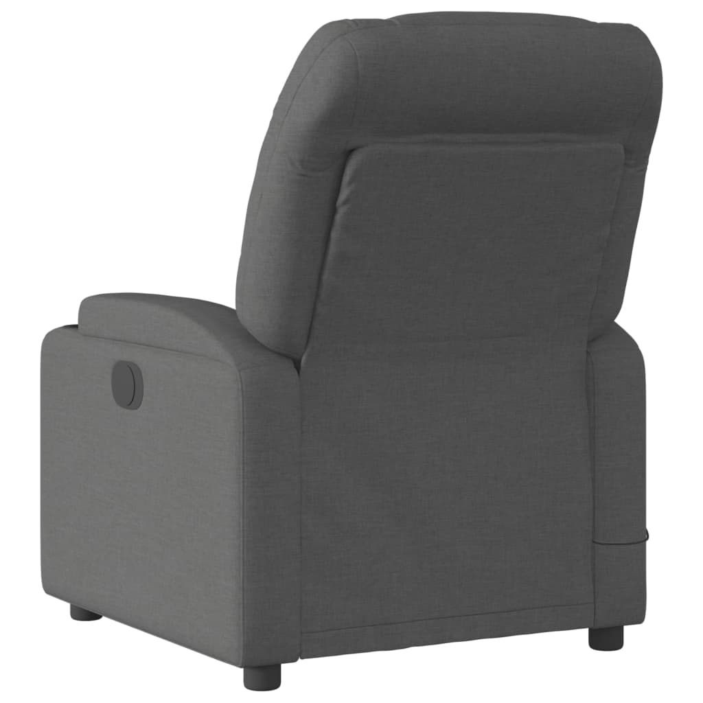 vidaXL Massage Recliner Chair Dark Gray Fabric-1