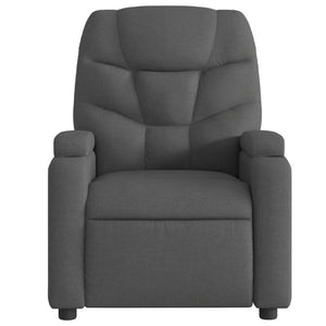 vidaXL Massage Recliner Chair Dark Gray Fabric-4