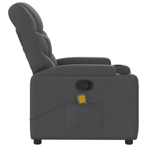 vidaXL Massage Recliner Chair Dark Gray Fabric-5