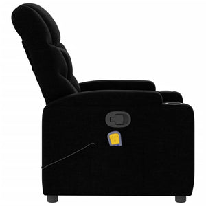 vidaXL Massage Recliner Chair Black Fabric-6