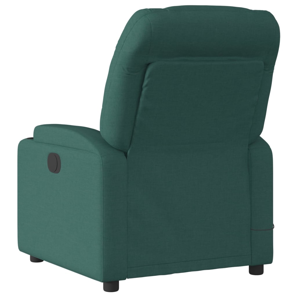 vidaXL Massage Recliner Chair Dark Green Fabric-0