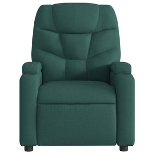 vidaXL Massage Recliner Chair Dark Green Fabric-7