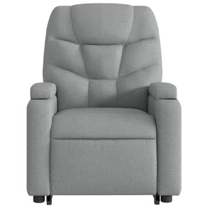 vidaXL Stand up Massage Recliner Chair Light Gray Fabric-6