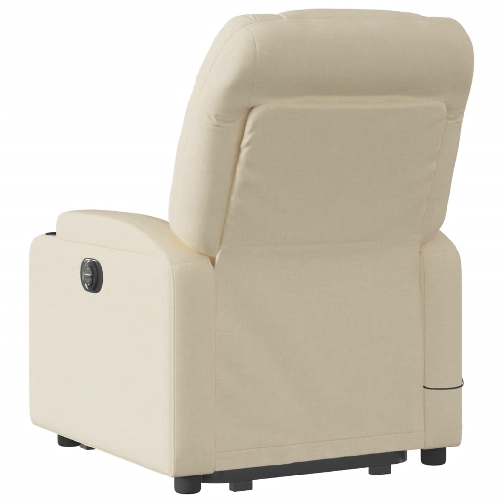 vidaXL Stand up Massage Recliner Chair Cream Fabric-2