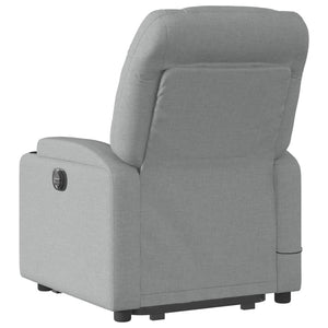 vidaXL Electric Stand up Massage Recliner Chair Light Gray Fabric-2