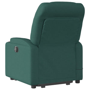 vidaXL Electric Stand up Massage Recliner Chair Dark Green Fabric-2