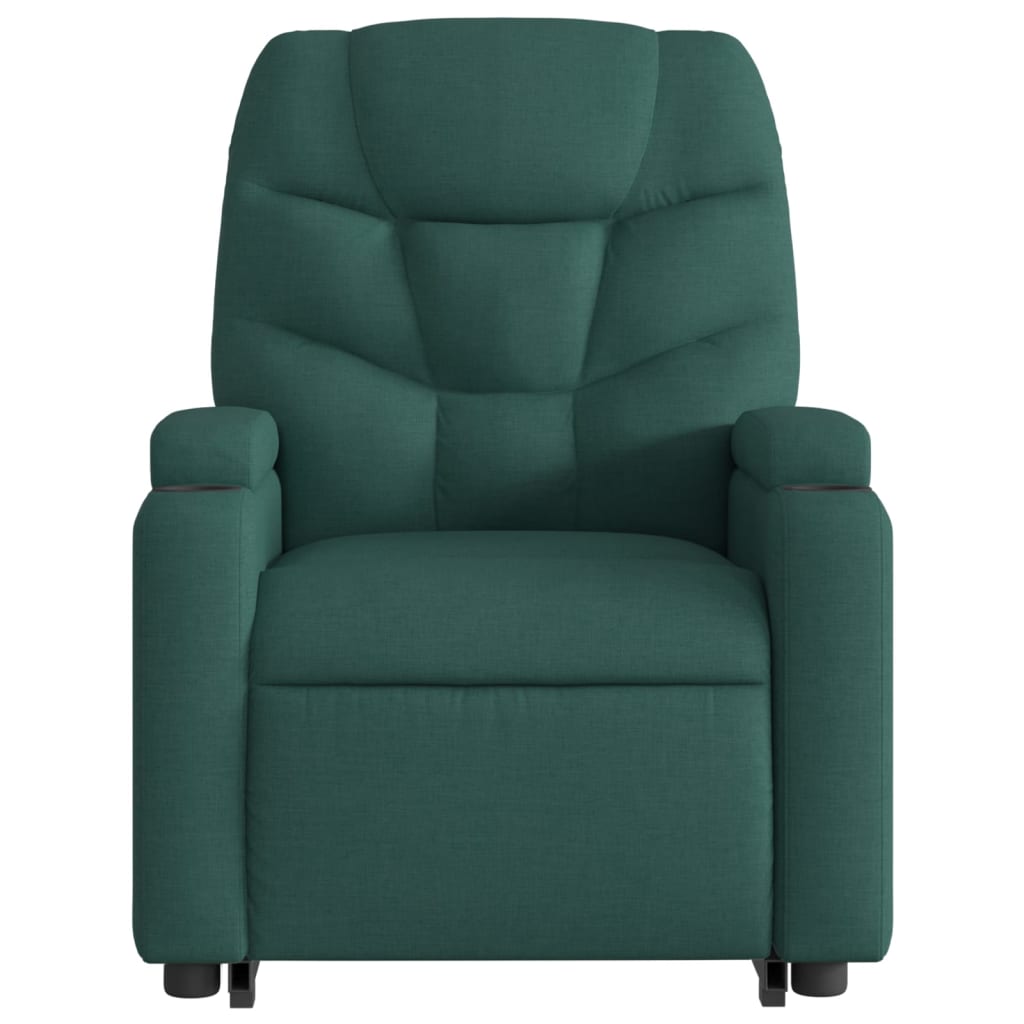 vidaXL Electric Stand up Massage Recliner Chair Dark Green Fabric-6