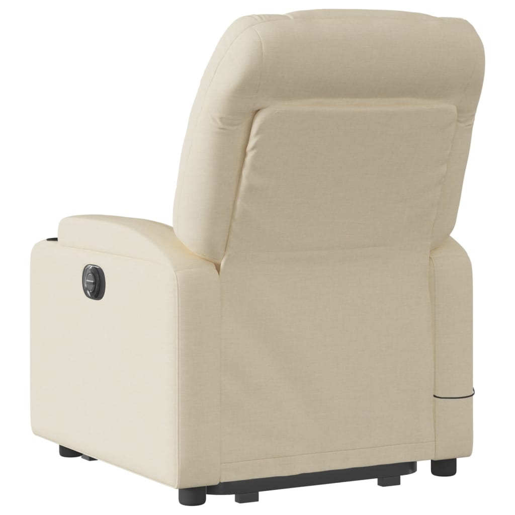 vidaXL Electric Stand up Massage Recliner Chair Cream Fabric-2