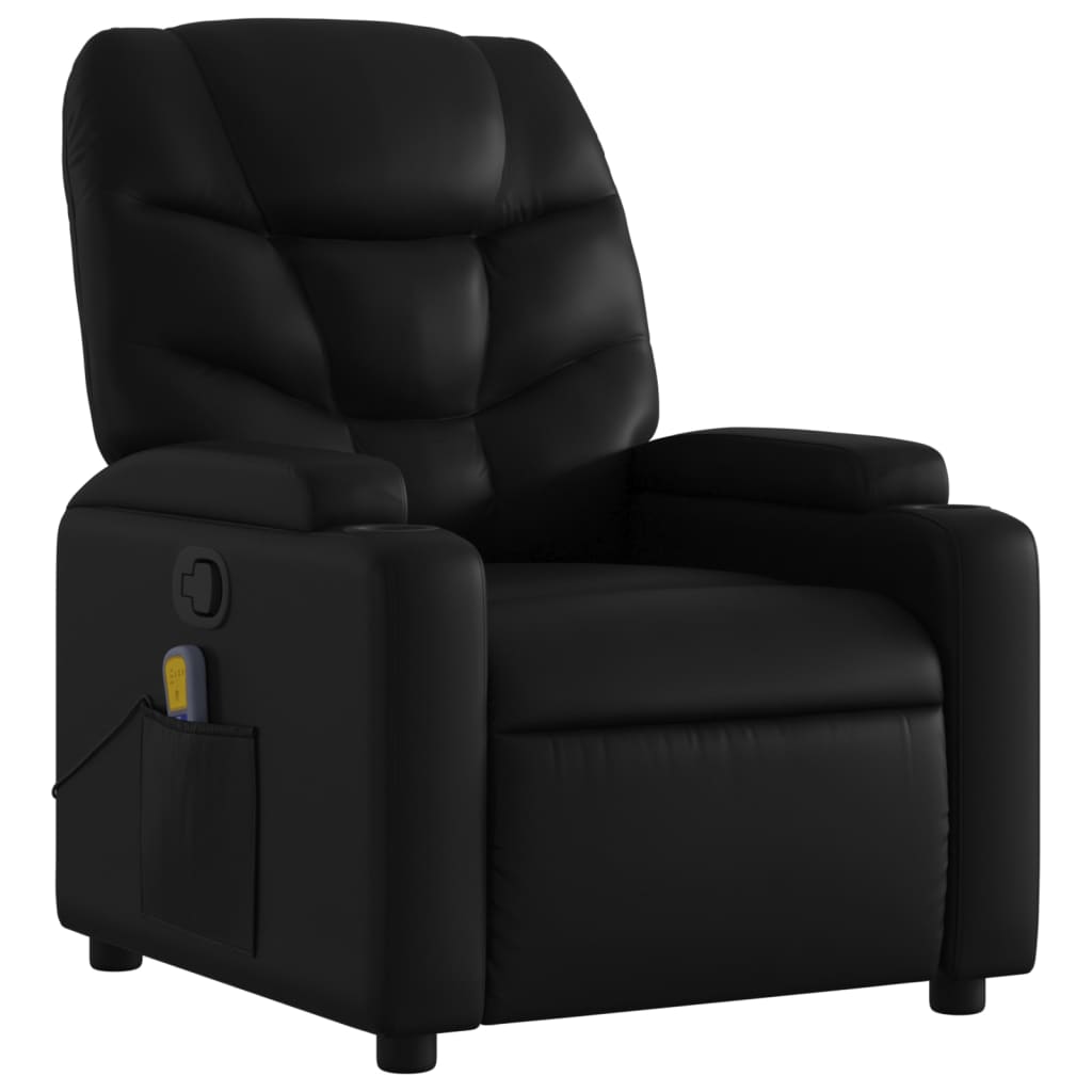 vidaXL Massage Recliner Chair Black Faux Leather-1