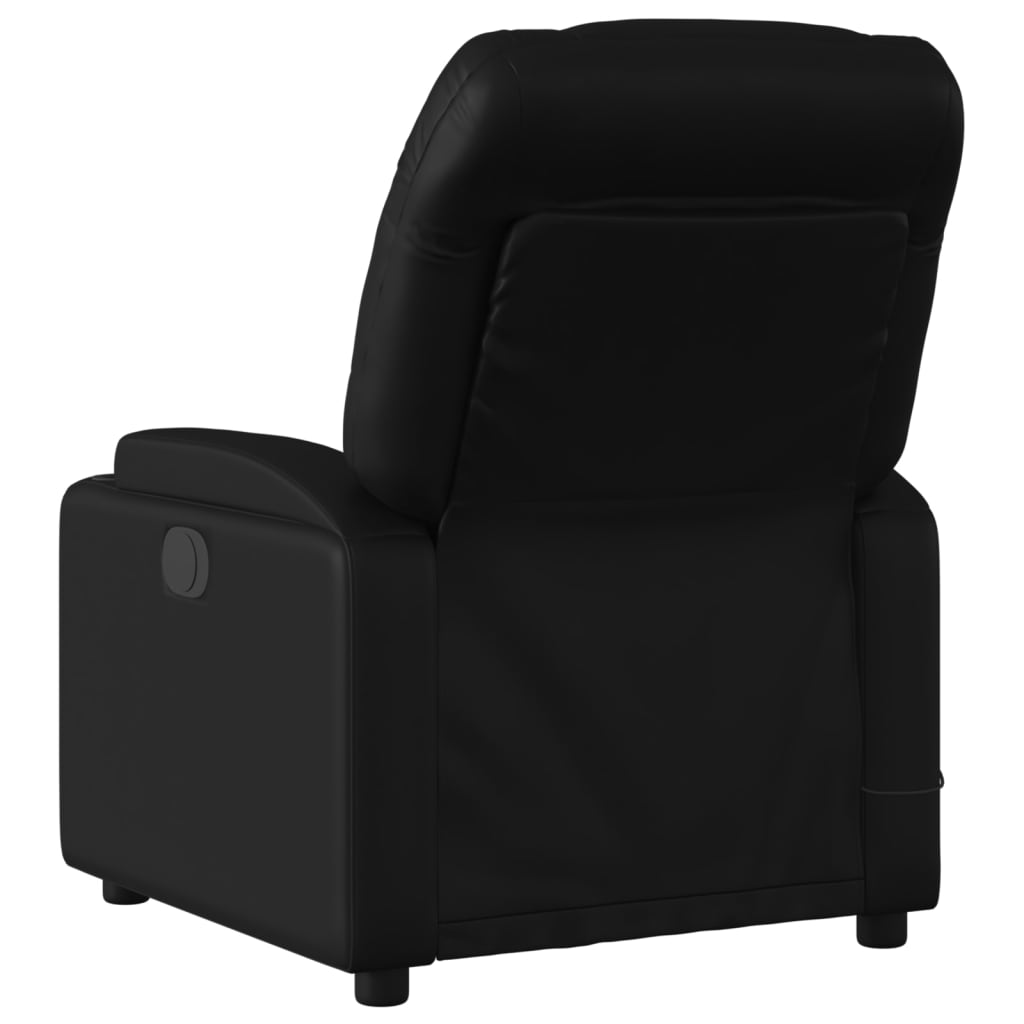 vidaXL Massage Recliner Chair Black Faux Leather-2