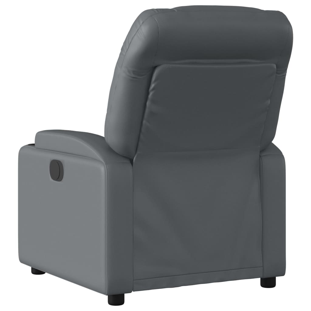 vidaXL Massage Recliner Chair Gray Faux Leather-1