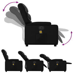 vidaXL Electric Massage Recliner Chair Black Faux Leather-4