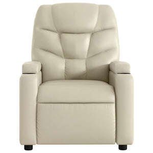 vidaXL Electric Massage Recliner Chair Cream Faux Leather-6