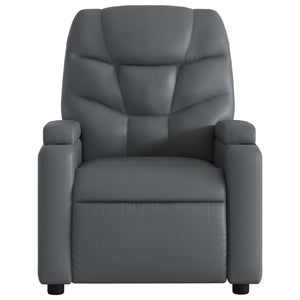 vidaXL Electric Massage Recliner Chair Gray Faux Leather-6