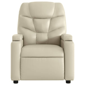 vidaXL Electric Stand up Massage Recliner Chair Cream Faux Leather-6