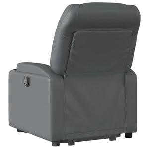 vidaXL Electric Stand up Massage Recliner Chair Gray Faux Leather-2