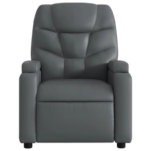 vidaXL Electric Stand up Massage Recliner Chair Gray Faux Leather-6