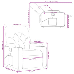 vidaXL Massage Recliner Chair Light Gray Fabric-7