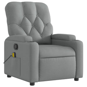 vidaXL Massage Recliner Chair Light Gray Fabric-1