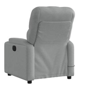 vidaXL Massage Recliner Chair Light Gray Fabric-2