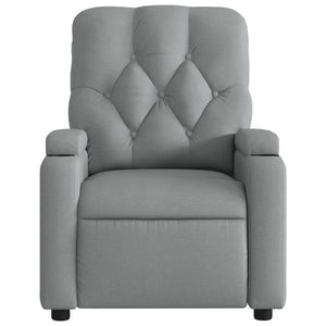 vidaXL Massage Recliner Chair Light Gray Fabric-5