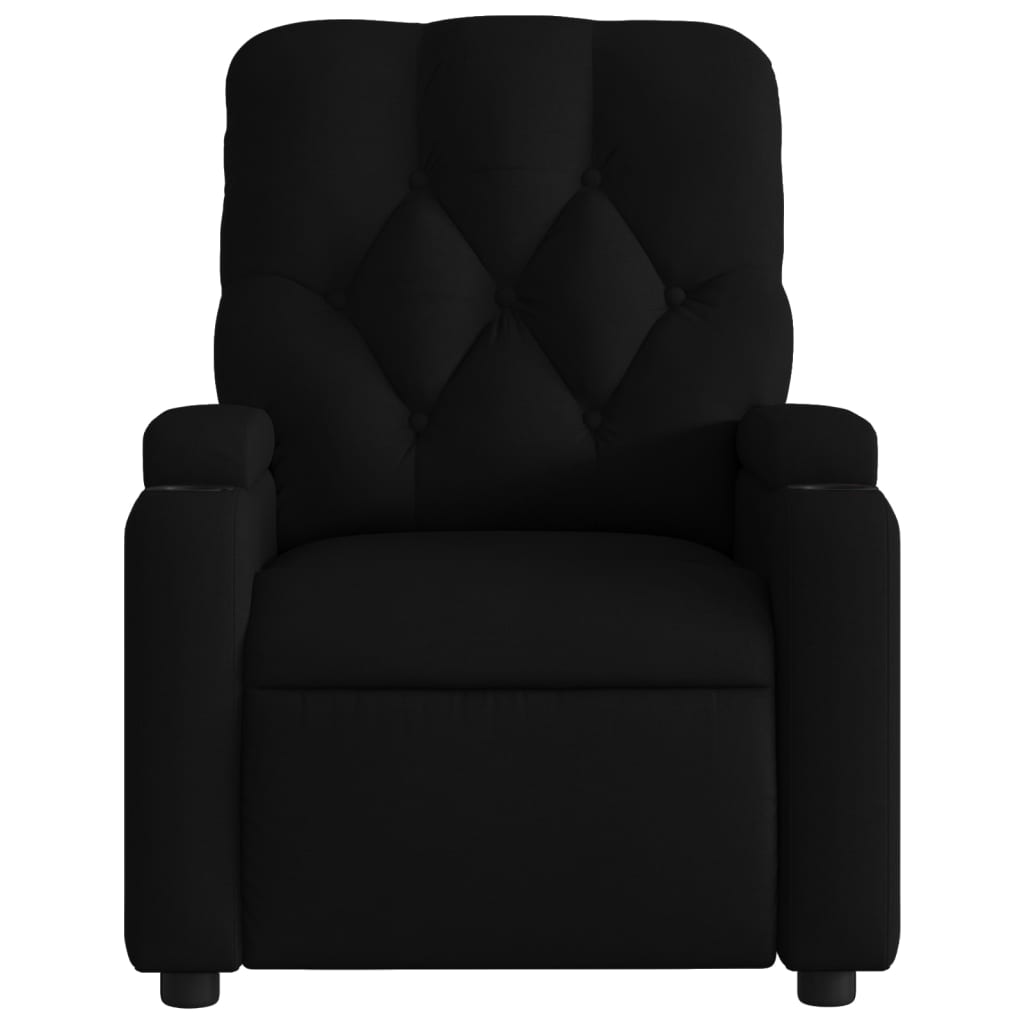 vidaXL Massage Recliner Chair Black Fabric-5