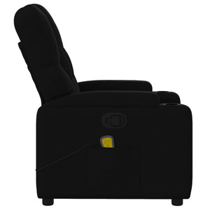 vidaXL Massage Recliner Chair Black Fabric-6