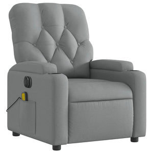 vidaXL Electric Massage Recliner Chair Light Gray Fabric-1